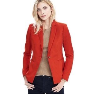 Banana Republic Orangey-Red Fringe Blazer, size 6